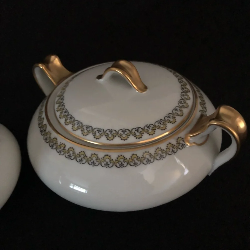 Haviland Limoges & Co Sugar & Creamer - Gold Accents - France